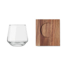 Pahare pentru whisky 200 ml cu coaster din lemn "Drinks"