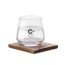 Pahare pentru whisky 200 ml cu coaster din lemn "Drinks"