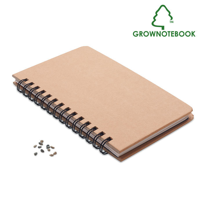 Caiet ~A5 14 x 21,2 cm cu seminte pin "Grownotebook™"