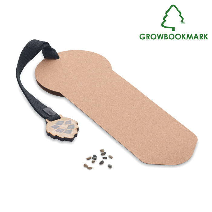 Semn de carte cu seminte pin "Growbookmark"