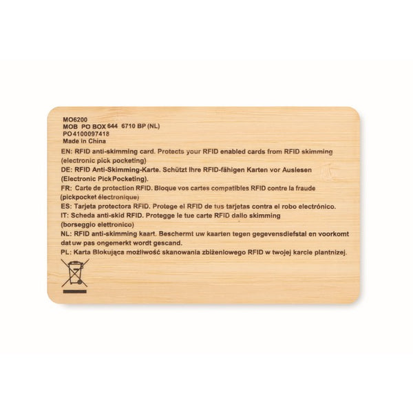 Card RFID in bambus "Custos +"